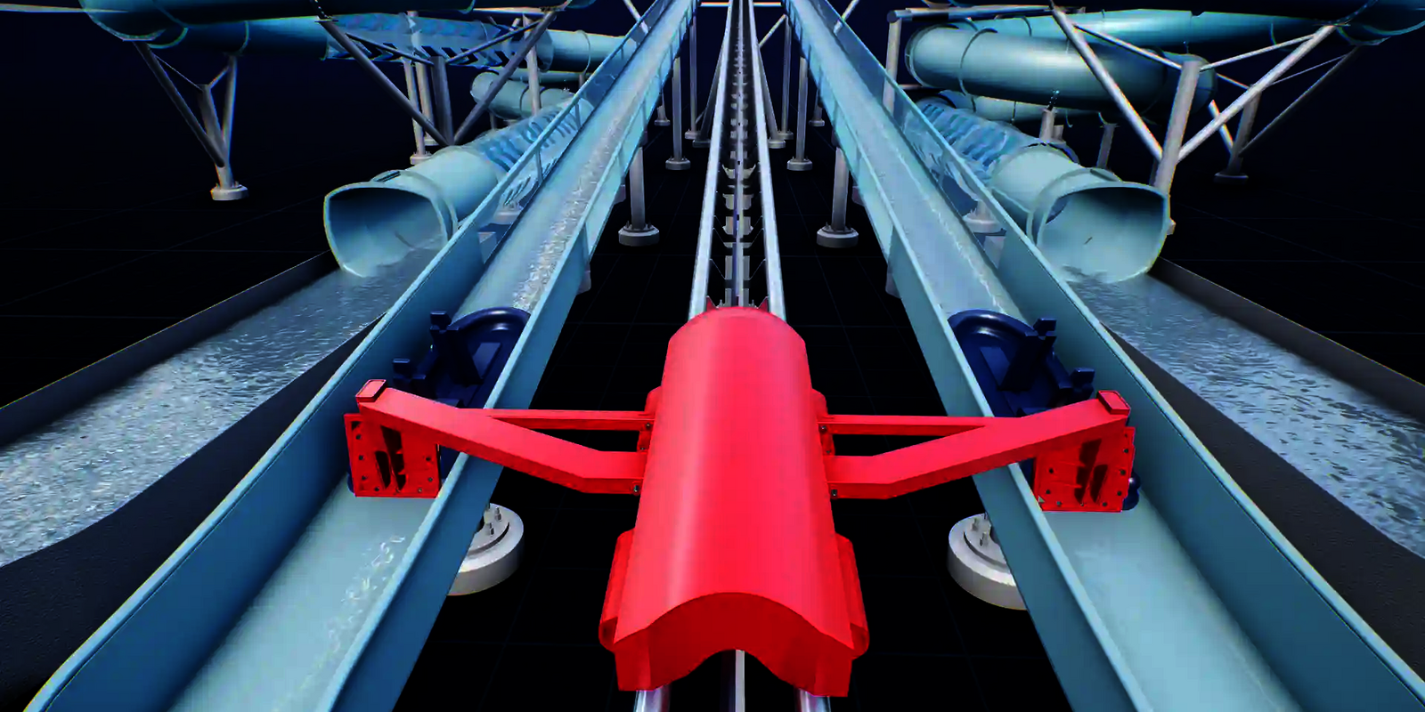 3D Darstellung des Startbereich des Slide Coasters.
