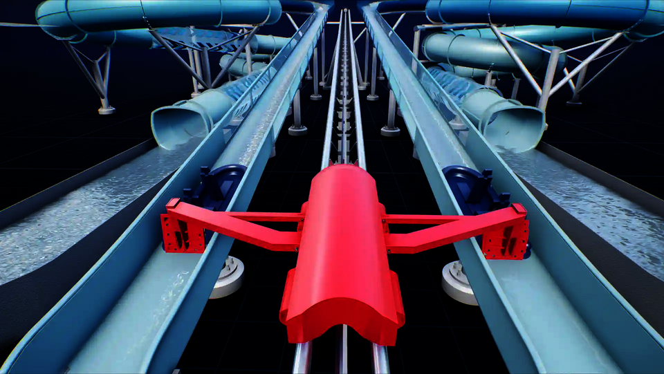 3D Darstellung des Startbereich des Slide Coasters.