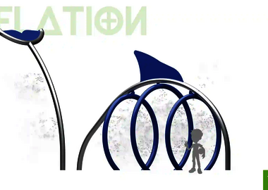 Relation der Dimensionen zwischen einem Kind und dem Wie-Spray Element "Wal".